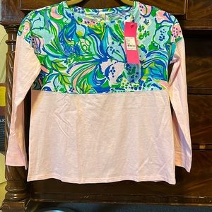Lilly Pulitzer, pink/multicolored floral.